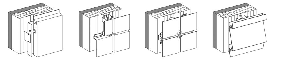 technische tekening alucobond paneel met montageprofielen