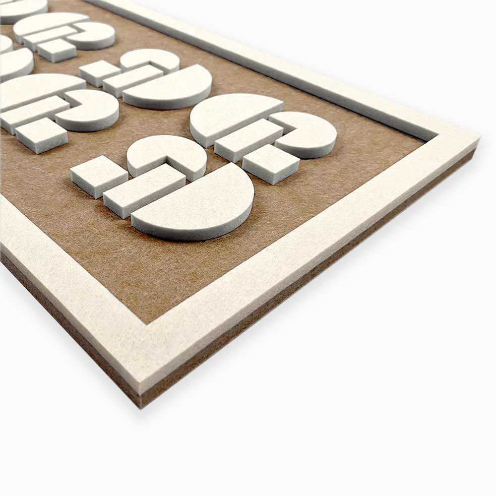 Gerecycled PET-vilt AcoFelt -Akoestisch vilt-Duurzaam -interieurmateriaal-Geluidsabsorberend vilt-Circulaire materialen-Akoestische panelen van gerecycled materiaal-Eco-vriendelijk vilt-PET-vilt design Geluidsdempende materialen-Petvilt -gerecyclde pet materialen -vetvilt nederlandse productie - low carbon footprint-nederlandse productie-2D effect